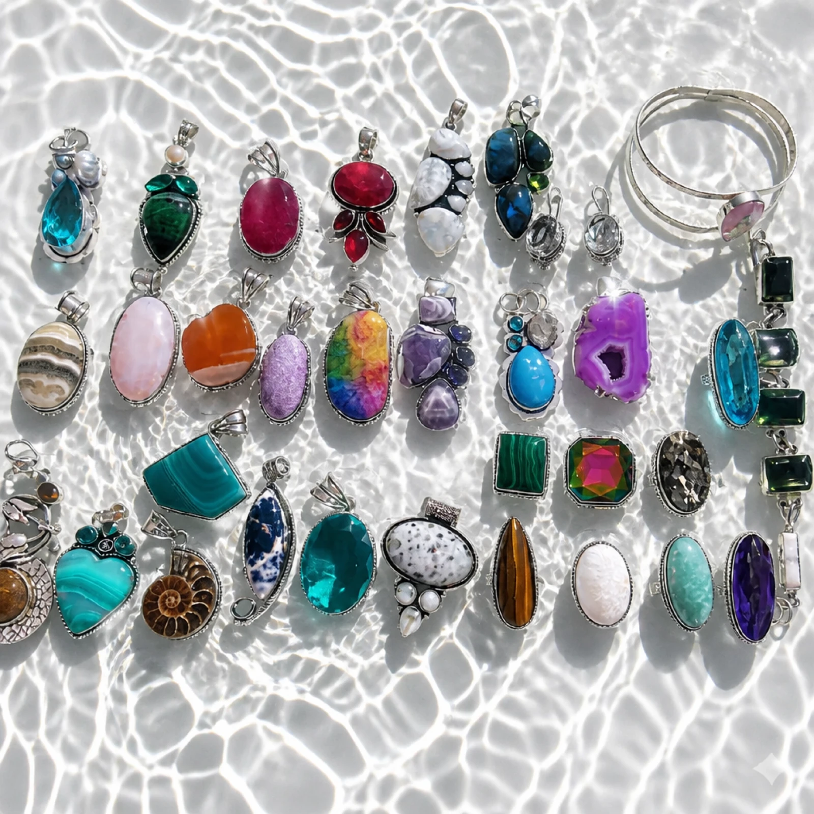 Liquidation bijoux neufs en argent 925 et pierres naturelles – 14 € pièce